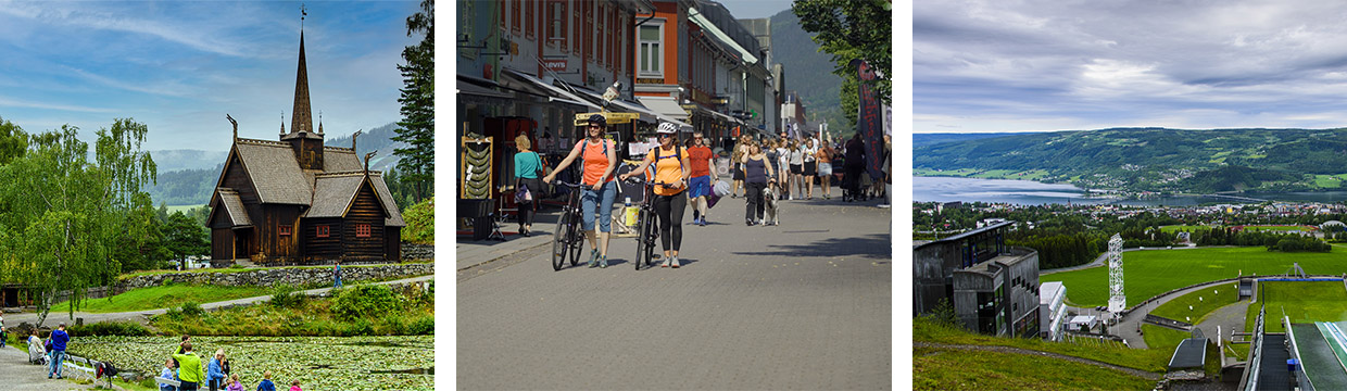 Garmo stavkirke, byvandring og Lillehammer hoppbakke